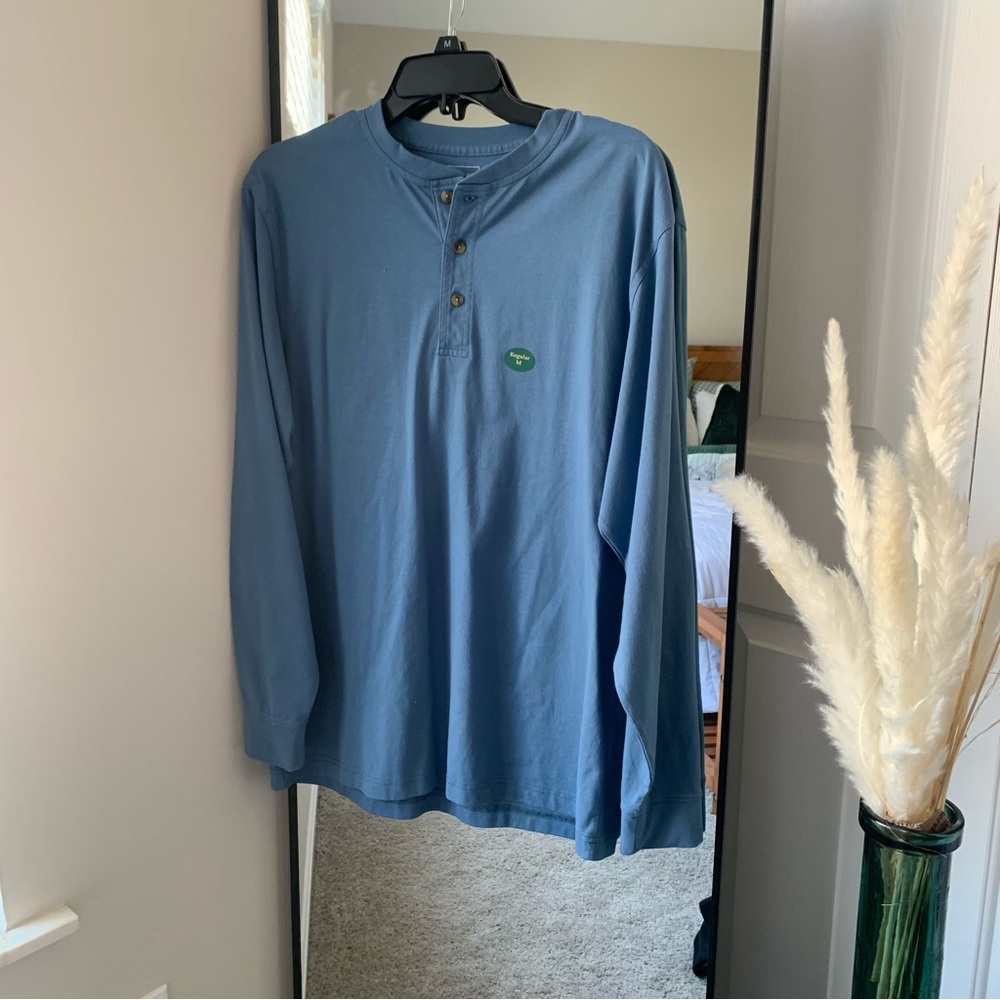 NWT LL Bean Long Sleeve Henley T Shirt